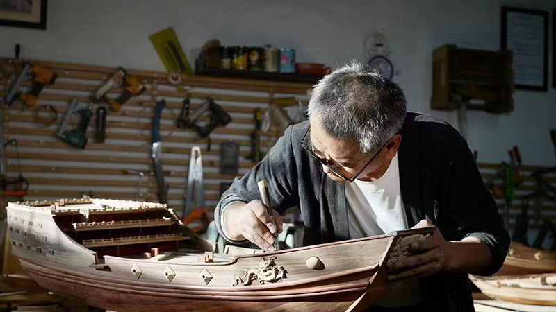 付昆祥制作鄭和寶船船模 受訪者供圖